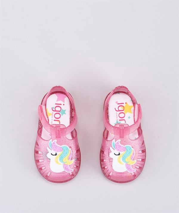 İgor Yazlık Çocuk Tobby Unicornio Sandalet Fucsia Glitter