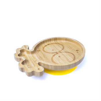 Jellyboon Bambu Ahtapot Sarı Vakumlu Tabak