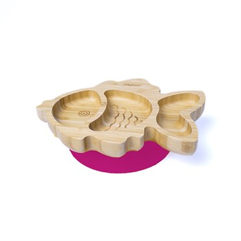 Jellyboon Bambu Balık Bordo Vakumlu Tabak