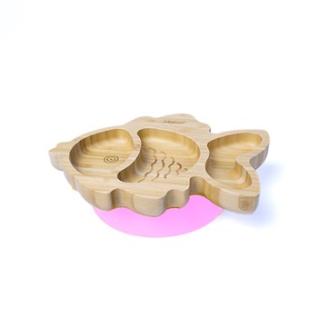 Jellyboon Bambu Balık Pembe Vakumlu Tabak