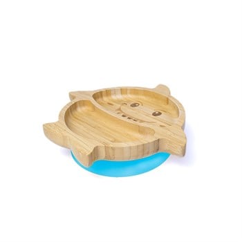 Jellyboon Bambu Köpek Balığı Mavi Vakumlu Tabak