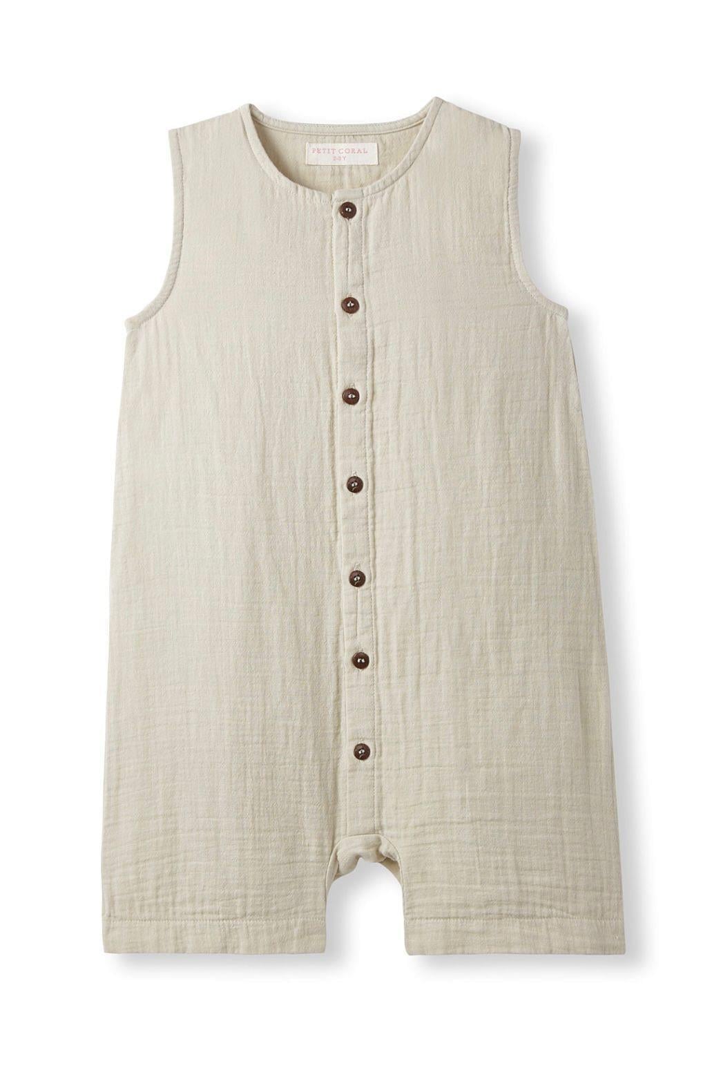 PTC.021Petit Coral Taş Kolsuz Romper