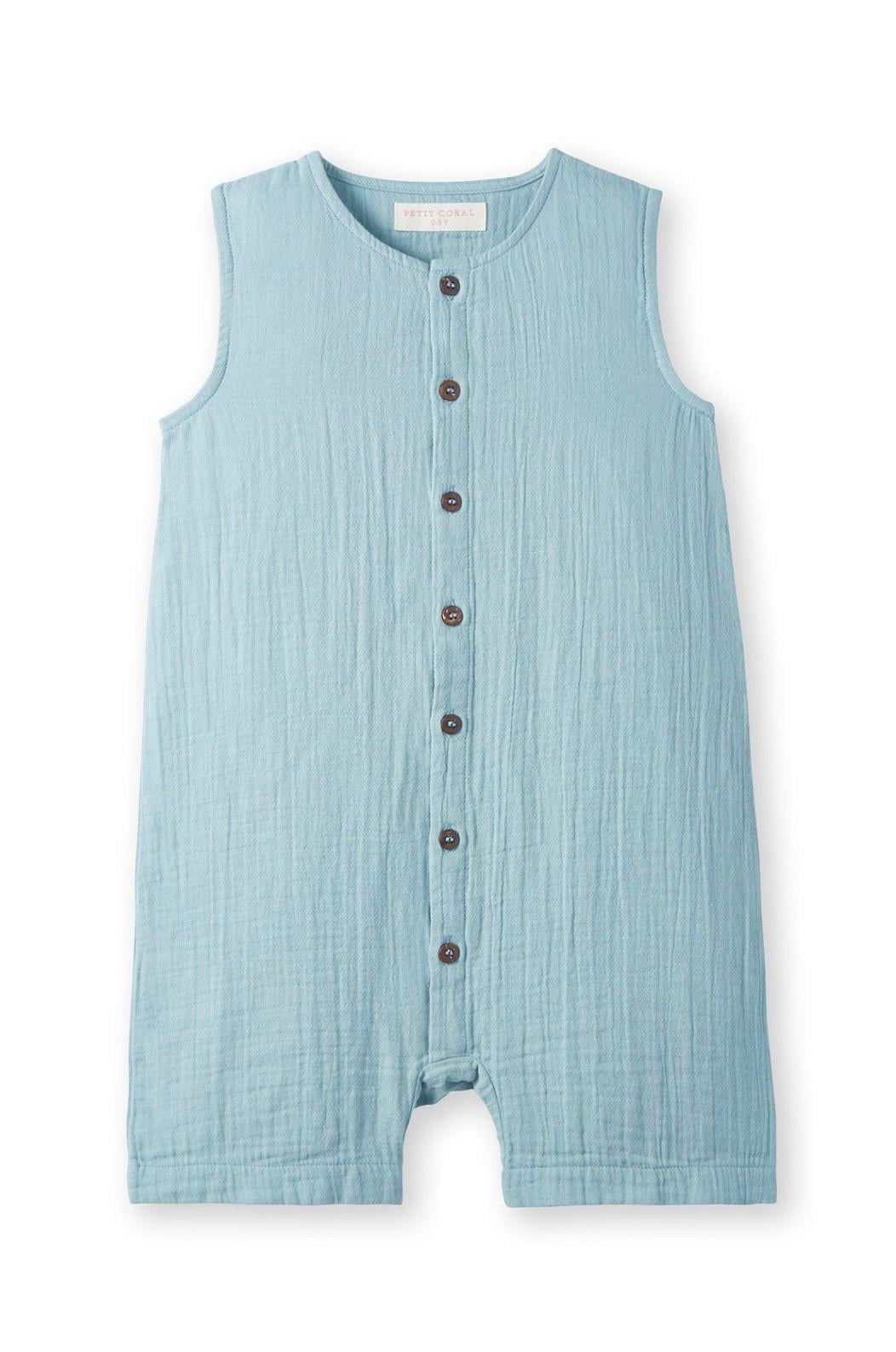 PTC.023Petit Coral Turkuaz Kolsuz Romper