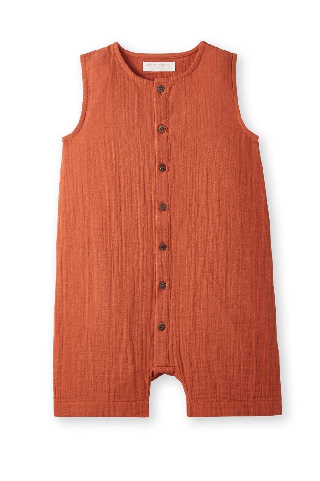 PTC.022Petit Coral Kiremit Kolsuz Romper