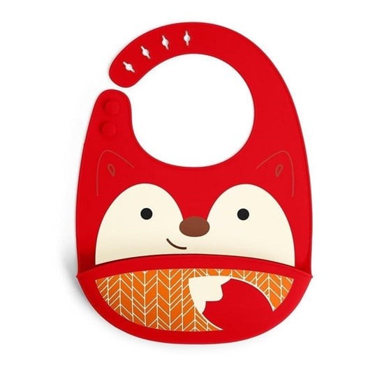 Skip Hop Zoo Bebek Silikon Mama Önlüğü Tilki