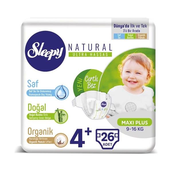 SLP.0004Sleepy Natural Cırtlı Bez 4+ Beden 26 Adet