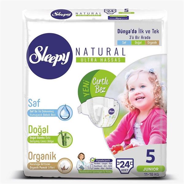 SLP.0007Sleepy Natural Cırtlı Bez 5 Beden 24 Adet