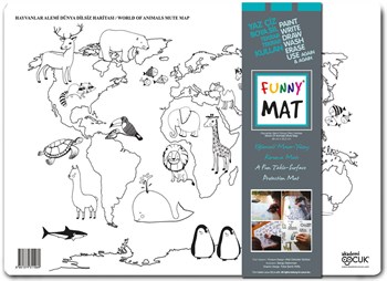 Akademi Çocuk Funny Mat Dünya Dilsiz Haritası Hayvanlar Alemi