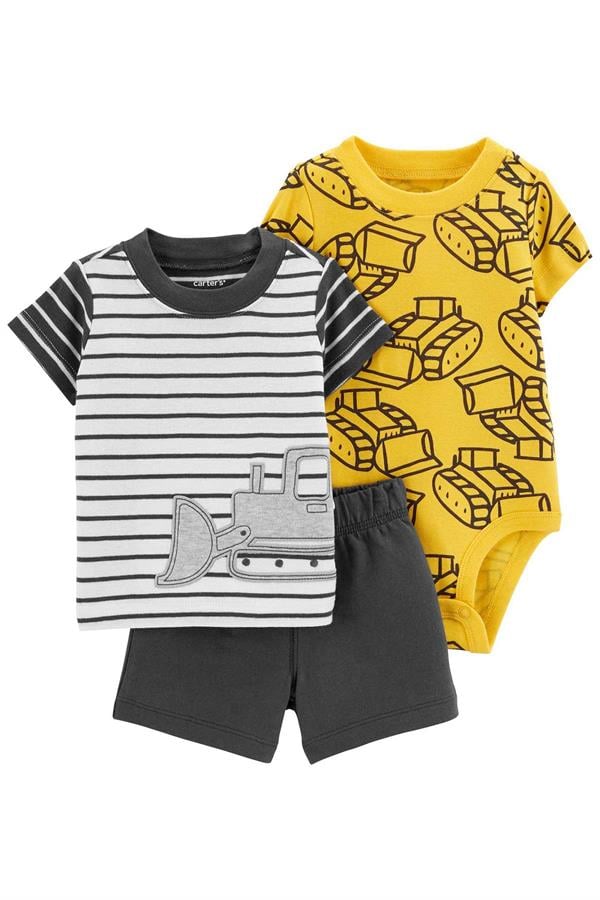 23Y.CRT.1N046210Carters Erkek Bebek Kepçe Desenli 3'Lü Şort Takım