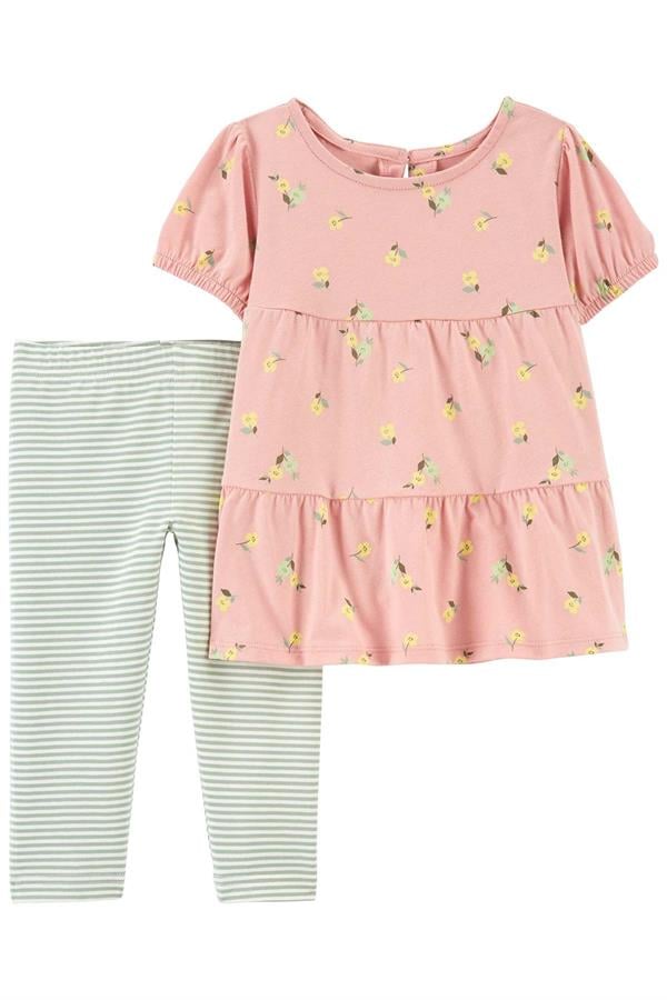 23Y.CRT.1O855310Carters Kız Bebek Çiçek Desenli 2'Li Takım