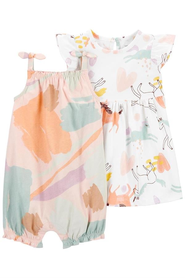 23Y.CRT.1O955910Carters Kız Bebek Unicorn Detaylı 2'Li Set