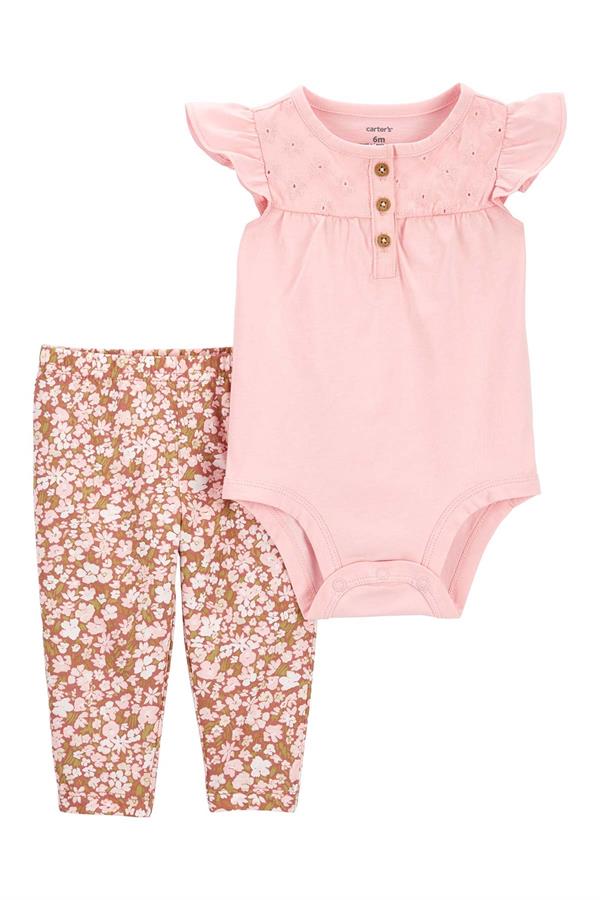 23Y.CRT.1O999810Carters Kız Bebek Çiçek Detaylı 2'Li Takım