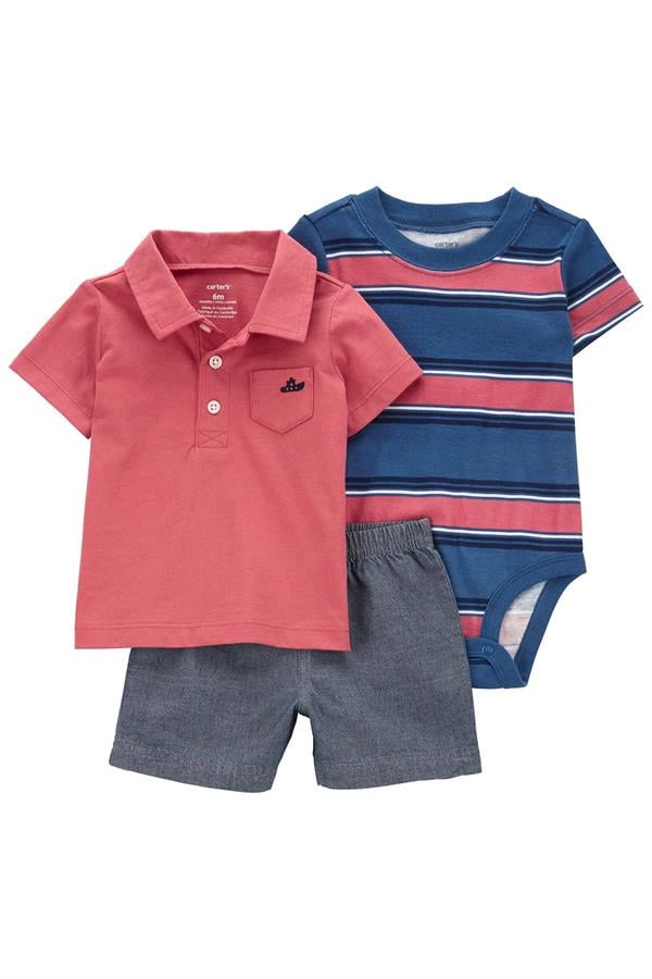 23Y.CRT.1P097210Carters Erkek Bebek 3'Lü Şort Takım