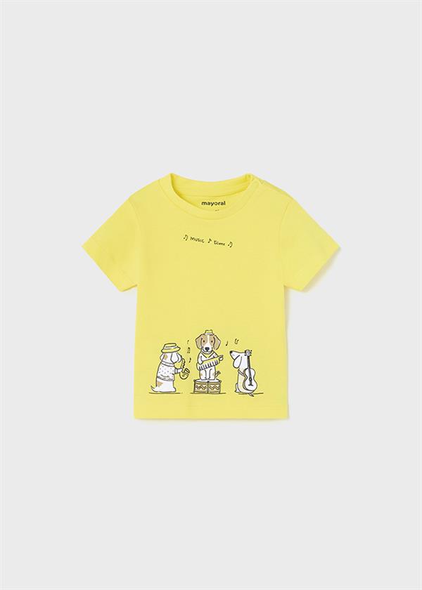 23Y.MYR.01017.029Mayoral Erkek Bebek Köpek Detaylı Kısa Kollu Tshirt