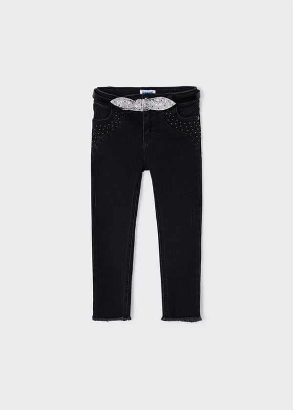 23Y.MYR.03509.061Mayoral Kız Çocuk Fular Kemerli Denim Pantolon