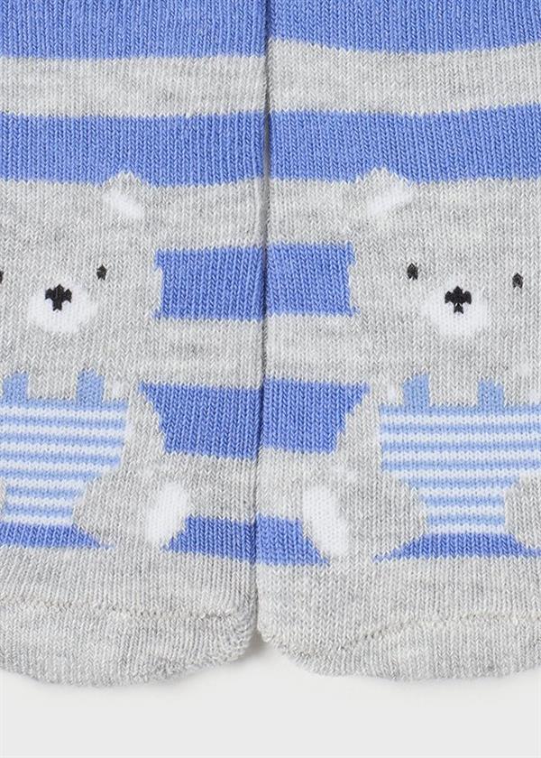 23Y.MYR.09589.045Mayoral Yenidoğan Erkek Ayıcık Desenli Kısa Çorap