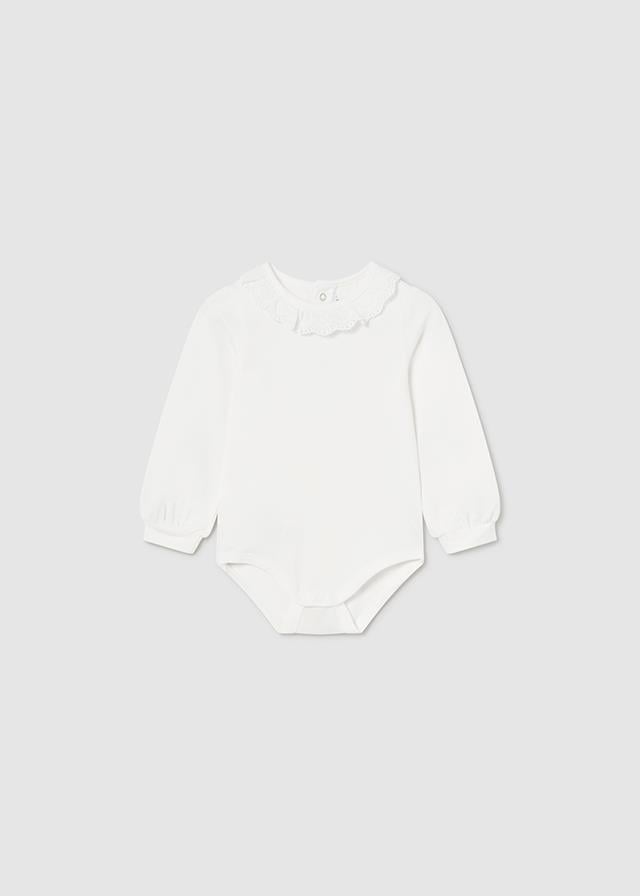 24K.MYR.00125.043Mayoral Kız Bebek Fırfır Yaka Uzun Kollu Body