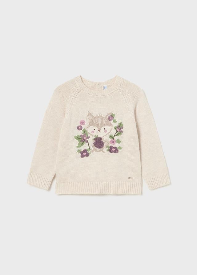 24K.MYR.02323.073Mayoral Kız Bebek Çiçek Desenli Kazak