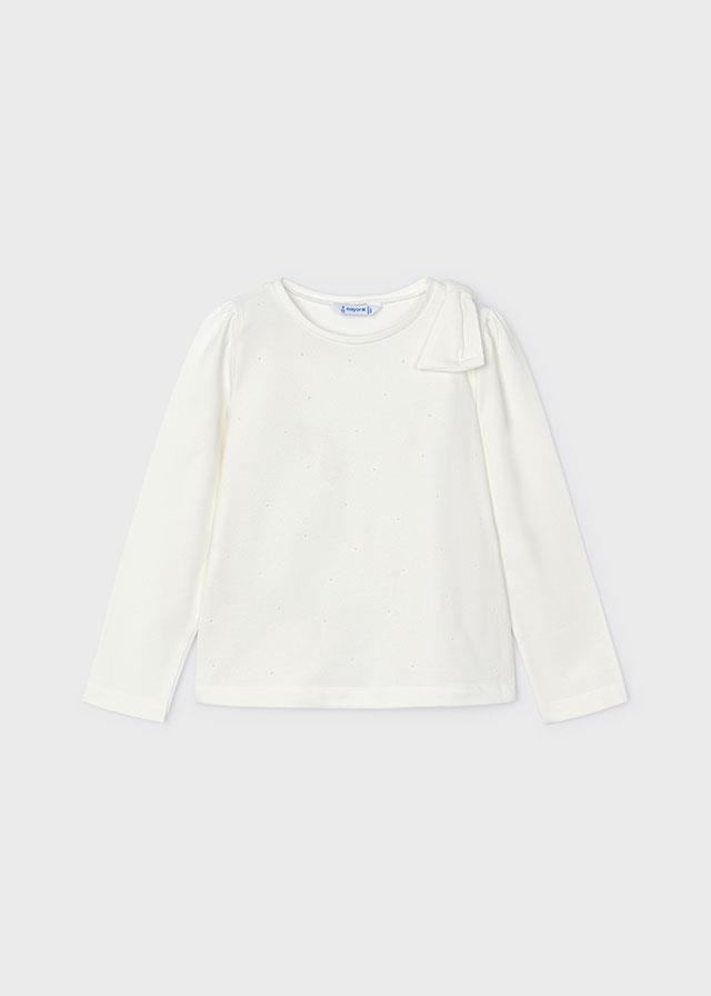24K.MYR.04064.029Mayoral Kız Çocuk Fiyonk Detaylı Uzun Kollu Tshirt