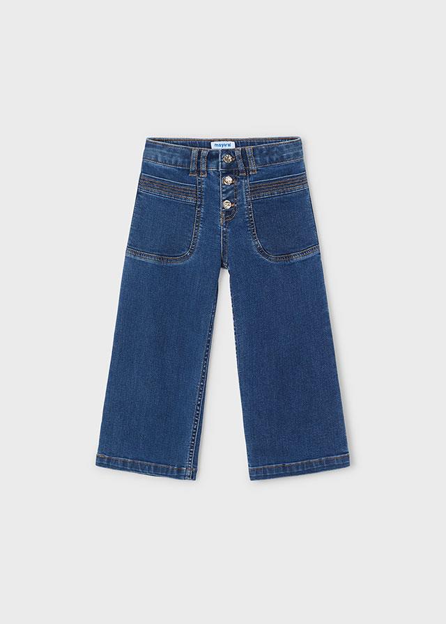 24K.MYR.04547.081Mayoral Kız Çocuk Düğme Detaylı Denim Pantolon
