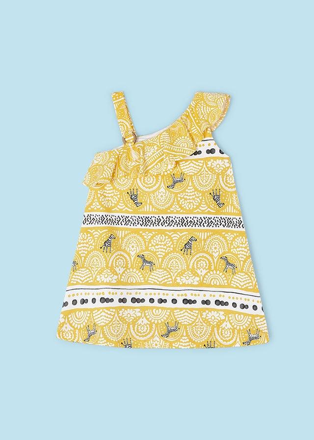 24Y.MYR.03951.065Mayoral Kız Çocuk Zebra Desenli Tek Askılı Elbise