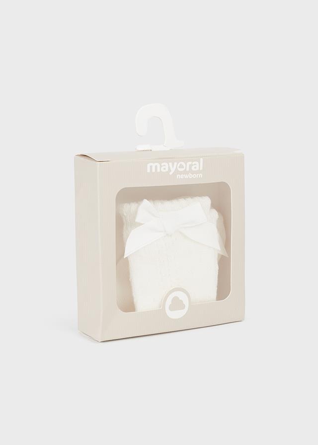 24Y.MYR.09714.020Mayoral Yenidoğan Kız Fiyonk Detaylı Çorap