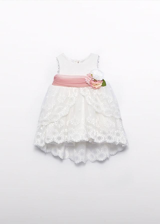 25Y.ABL.05012.007Abel Lula Kız Bebek İşlemeli Tül Elbise