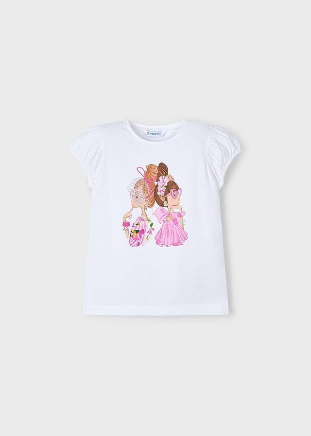 25Y.MYR.03003.058Mayoral Kız Çocuk Baskılı Kısa Kol Tshirt