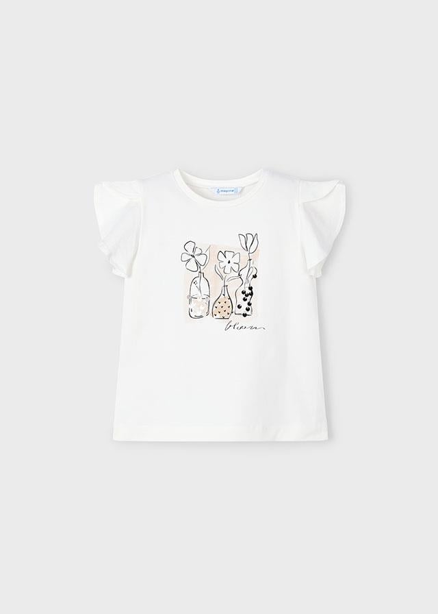 25Y.MYR.03004.090Mayoral Kız Çocuk Fırfır Kollu Tshirt