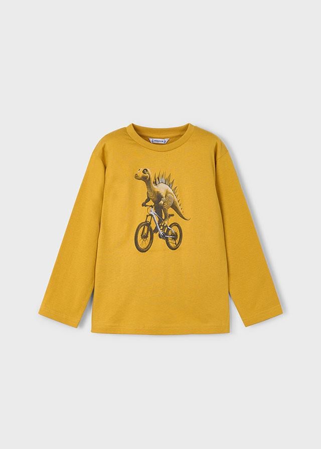 26K.MYR.04087.030Mayoral Erkek Çocuk Dinozor Detaylı Uzun Kol Tshirt
