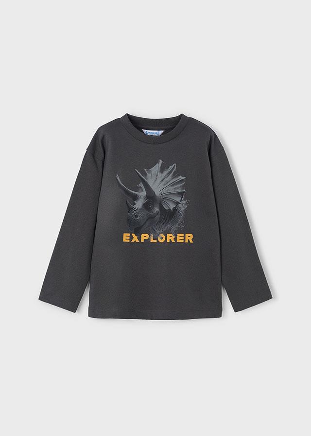 26K.MYR.04090.046Mayoral Erkek Çocuk Dinozor Detaylı Uzun Kol Tshirt