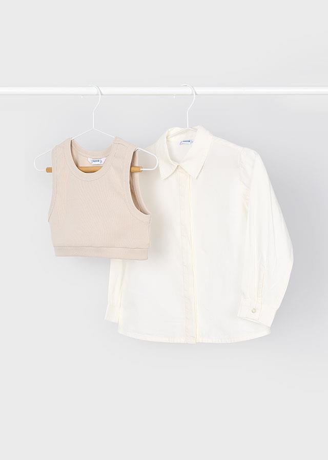 26K.MYR.04317.035Mayoral Kız Çocuk Croplu Gömlek