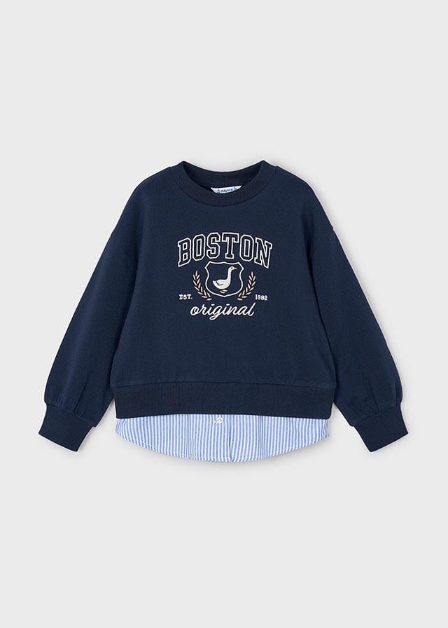 26K.MYR.04435.031Mayoral Kız Çocuk Baskılı Gömlek Detaylı Sweatshirt