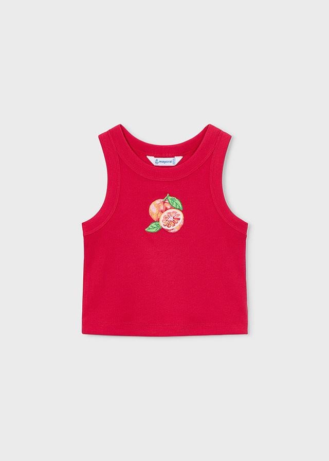 26Y.MYR.03021.034Mayoral Kız Çocuk Portakal Baskılı Kolsuz Tshirt