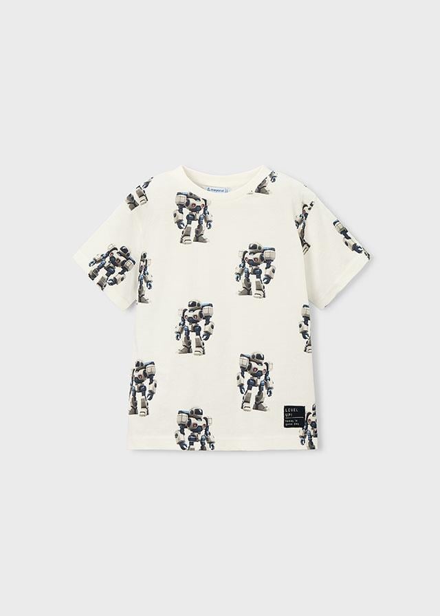 26Y.MYR.03068.068Mayoral Erkek Çocuk Robot Baskılı Tshirt