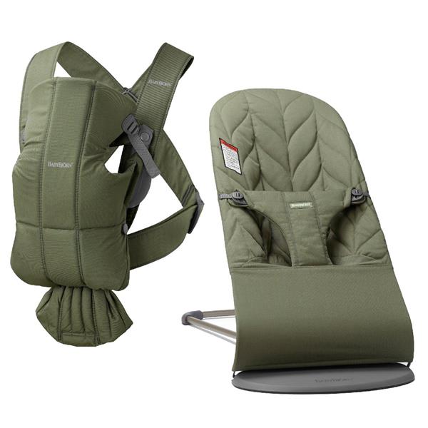 BabyBjörn Bliss Petal Ana Kucağı & Kanguru Mini Cotton Yenidoğan Seti / Dark Green