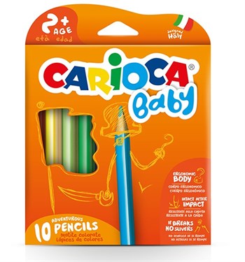 Carioca Jumbo Üçgen Bebek Kuru Boya Kalemi 10'Lu