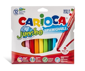Carioca Kalın Keçeli Boya Kalemi-Yıkanabilir 12'Li