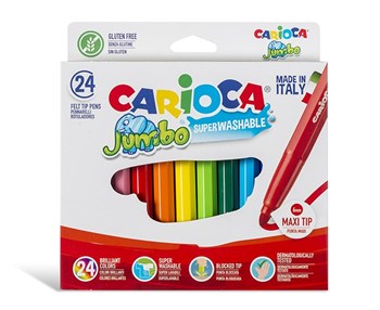 Carioca Kalın Keçeli Boya Kalemi- Yıkanabilir 24'Lü