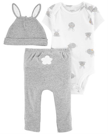 Carters Bebek 3'lü Fare Desenli Body,Pantolon ve Şapka Set