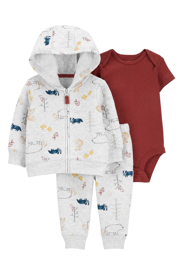 Carters Erkek Bebek Kapitone 3'Lü Set