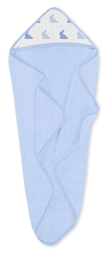 Deux Lapins Bleu Lapin Müslin Kurulanma Örtüsü