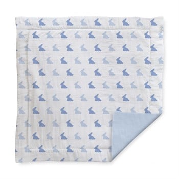 Deux Lapins Bleu Lapin Müslin Oyun Halısı