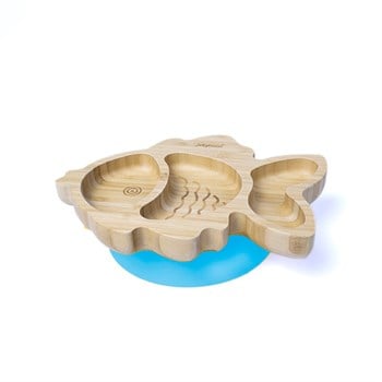 Jellyboon Bambu Balık Mavi Vakumlu Tabak