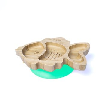 Jellyboon Bambu Balık Yeşil Vakumlu Tabak