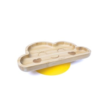 Jellyboon Bambu Bulut Sarı Vakumlu Tabak