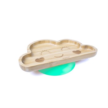 Jellyboon Bambu Bulut Yeşil Vakumlu Tabak