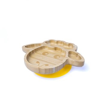 Jellyboon Bambu Kuzu Sarı Vakumlu Tabak