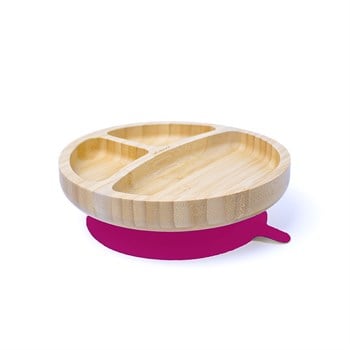 Jellyboon Bambu Yuvarlak Bordo Vakumlu Tabak