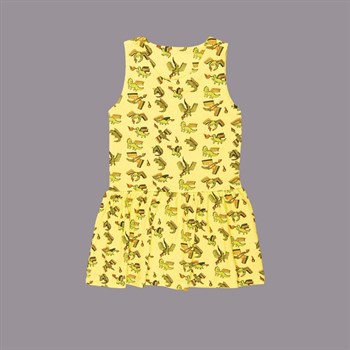 Kapbula Organik Elbise Dragon Aop Sarı